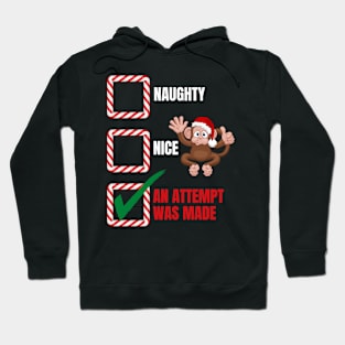 Naughty or Nice Christmas Monkey Hoodie